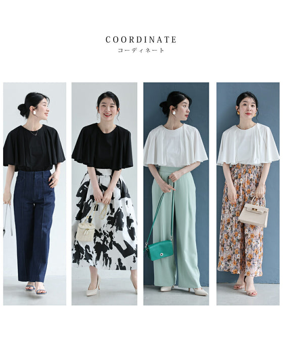 たっぷり広がるフレア袖プルオーバートップス