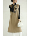 Long vest with side slits and a striking pattern