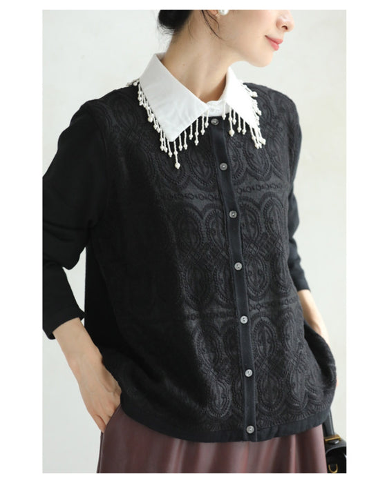 美しさ織りなす装飾刺繍のカーディガン