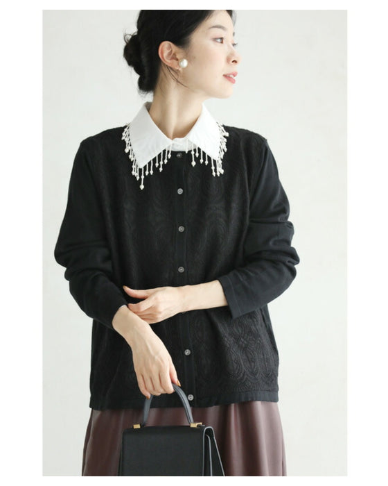 美しさ織りなす装飾刺繍のカーディガン