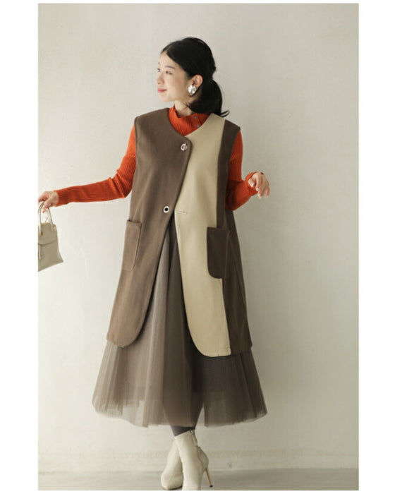 Cafe Latte Bicolor Gilet Vest