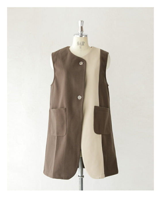 Cafe Latte Bicolor Gilet Vest
