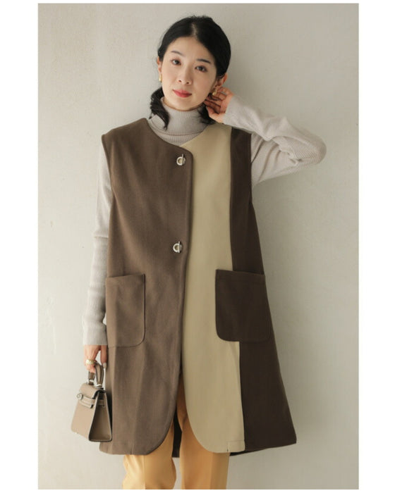 Cafe Latte Bicolor Gilet Vest