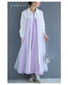 Switching sheer veil long shirt