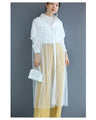 Switching sheer veil long shirt