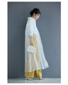 Switching sheer veil long shirt