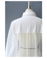 Switching sheer veil long shirt