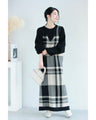 チェックワンピースとニットプルオーバーの2点セット【set】