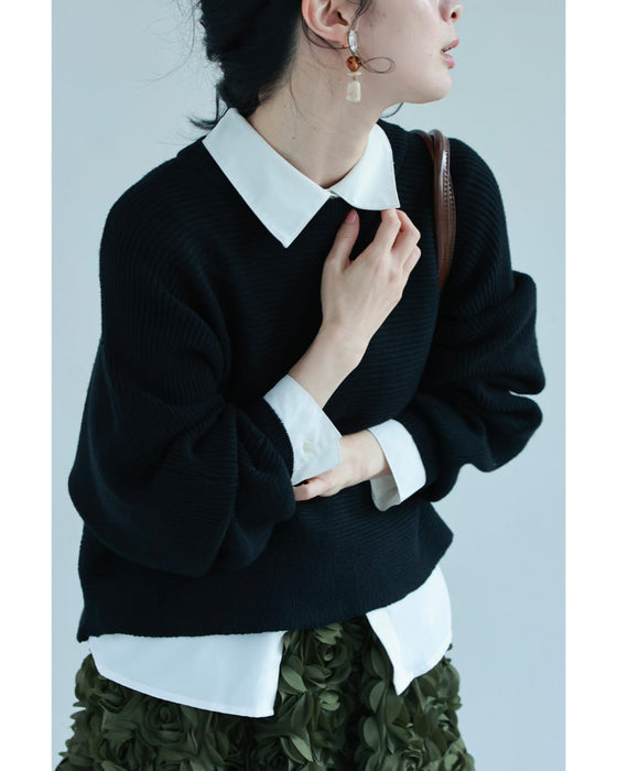 チェックワンピースとニットプルオーバーの2点セット【set】