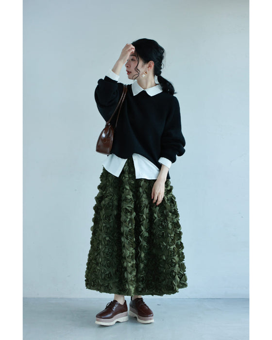 チェックワンピースとニットプルオーバーの2点セット【set】