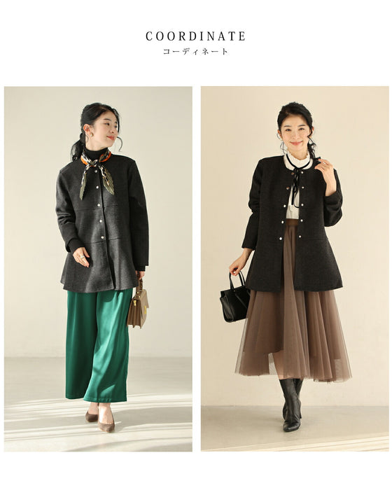 上質な肌触りのAラインシルエットライトコート