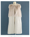 手触りふわふわファーのミルクティーカラーロングジレ