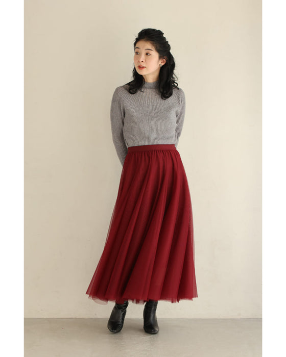 降り注ぐオーロラビジューの流線ラインリブカットソートップス