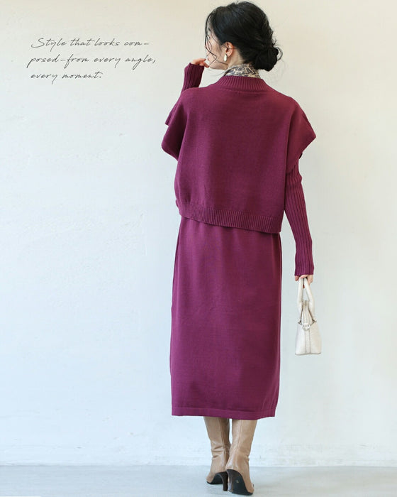 155cm以下の小柄さん向け　コーデに悩む朝にさよなら　ワンピース2点セット【set】