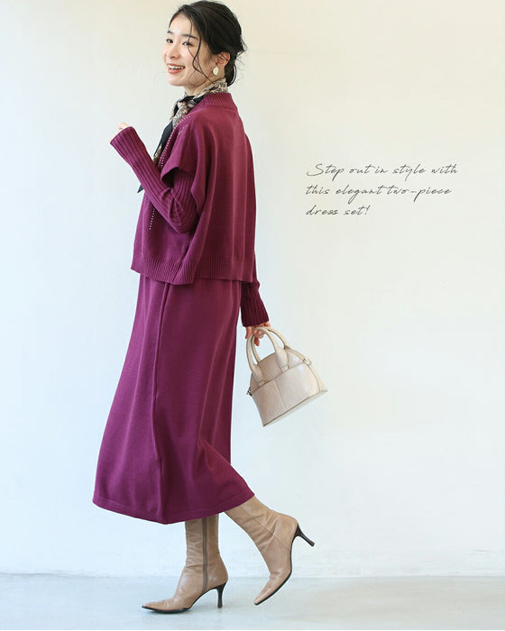 155cm以下の小柄さん向け　コーデに悩む朝にさよなら　ワンピース2点セット【set】