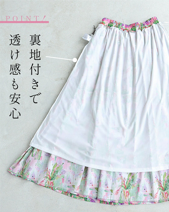 穿くだけで華やぐ アート柄フレアスカート