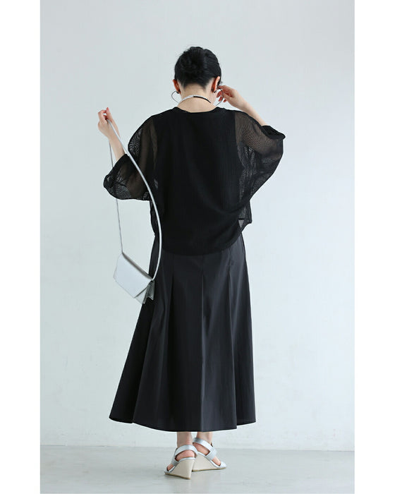 メッシュカットソーとタックワンピース2点セット【set】