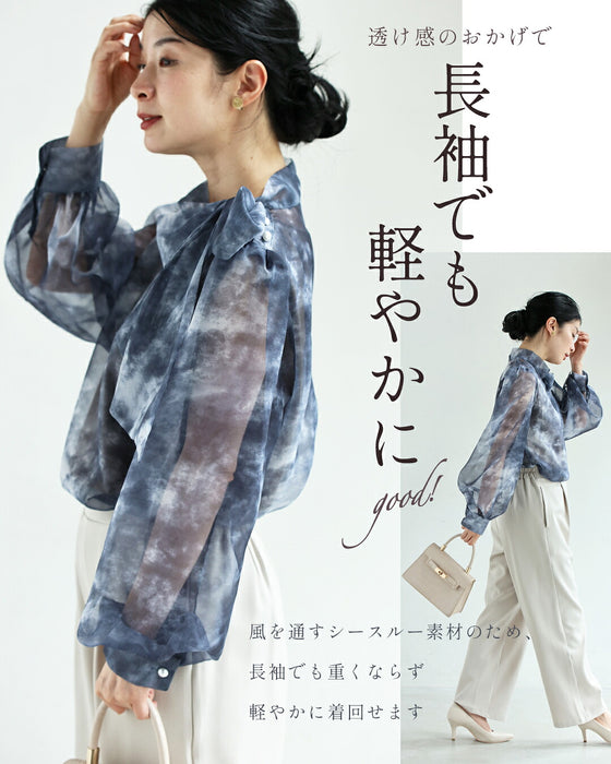 見た目は秋服 体感夏服 ブラウス