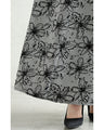 フロッキーの黒花画ロングスカート