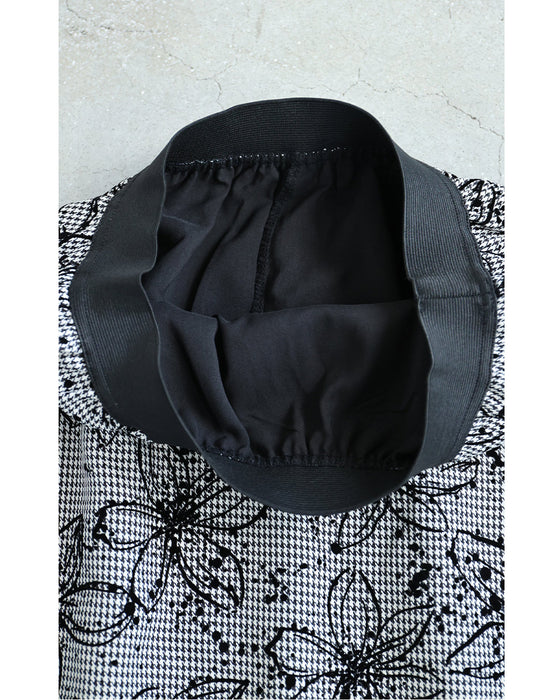 フロッキーの黒花画ロングスカート