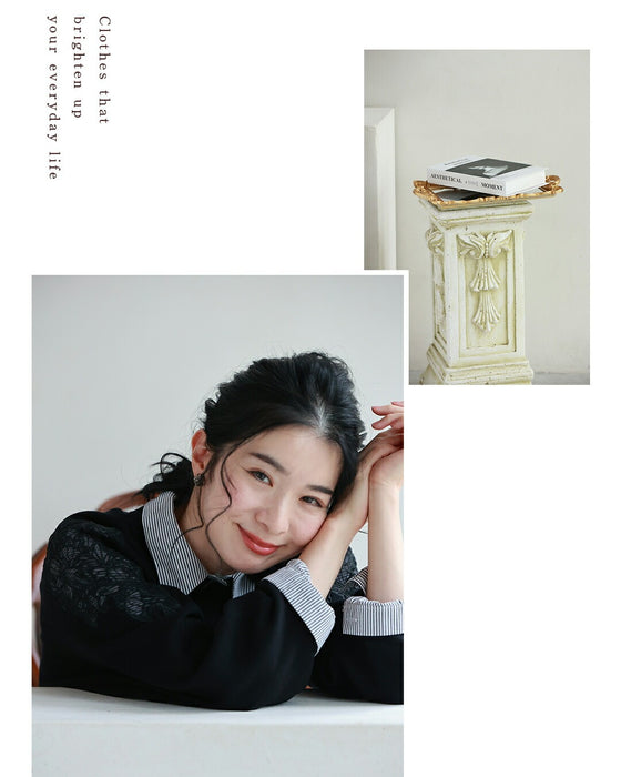 「最高の普段着」肩レースニット トレーナー