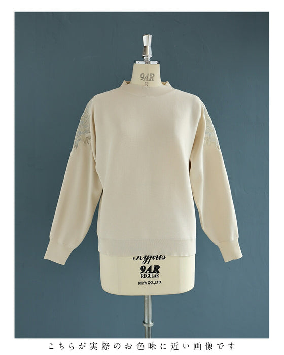 「最高の普段着」肩レースニット トレーナー