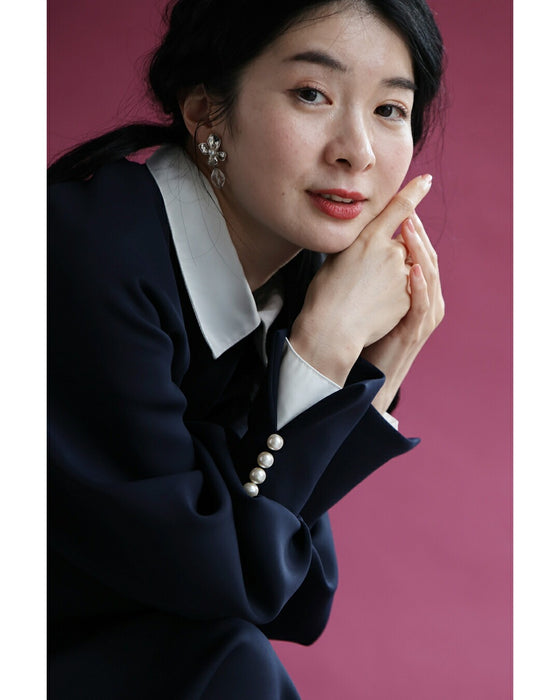 日常に馴染むエレガント。パールポワン袖プルオーバートップス