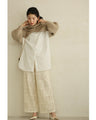 Majolica style lace wide pants