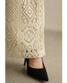 Majolica style lace wide pants