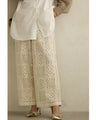 Majolica style lace wide pants