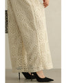 Majolica style lace wide pants