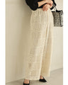 Majolica style lace wide pants