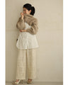 Majolica style lace wide pants