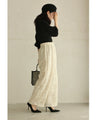 Majolica style lace wide pants