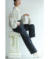 [Sale items cannot be returned or exchanged] Elegant floral jacquard center pleated pants