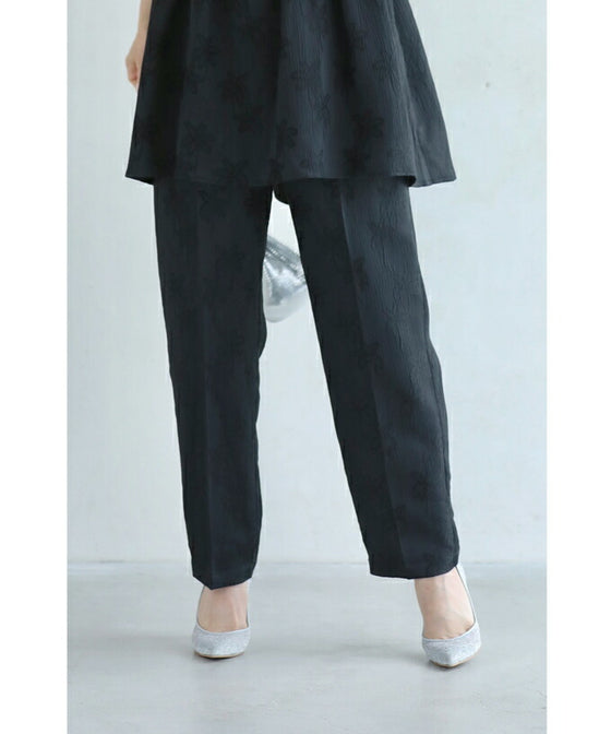 [Sale items cannot be returned or exchanged] Elegant floral jacquard center pleated pants