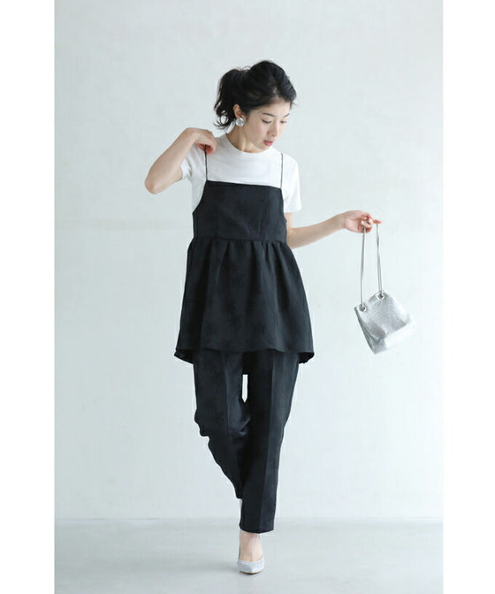 [Sale items cannot be returned or exchanged] Elegant floral jacquard center pleated pants