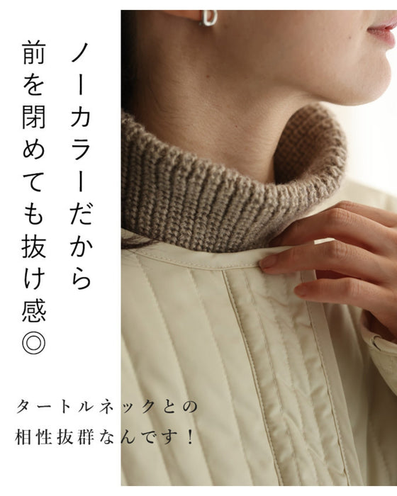 低身長さん用 太って見えない キルティングコート