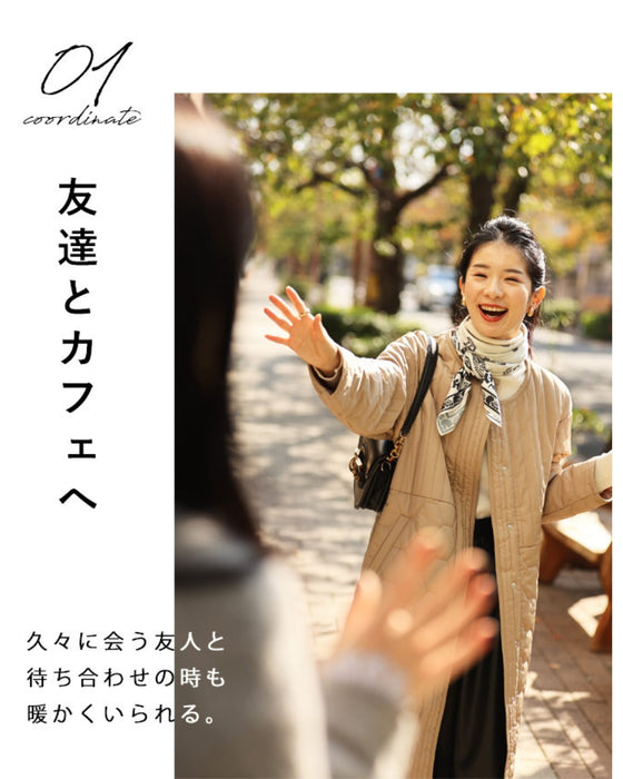 低身長さん用 太って見えない キルティングコート