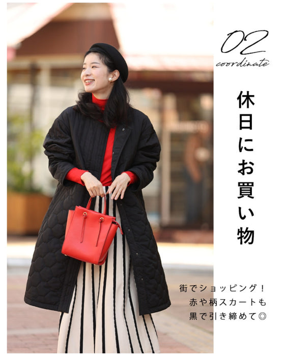 低身長さん用 太って見えない キルティングコート