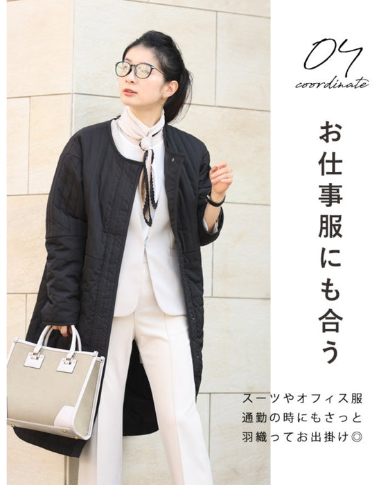 低身長さん用 太って見えない キルティングコート