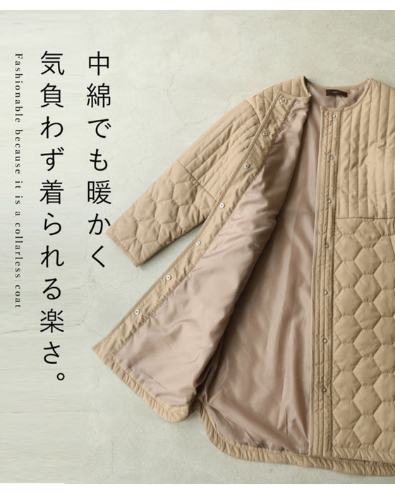 低身長さん用 太って見えない キルティングコート