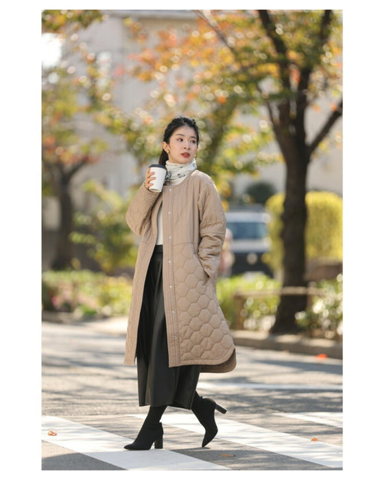 低身長さん用 太って見えない キルティングコート