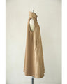 Long gilet vest with two-tone fabrics on front and back