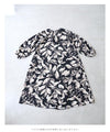 Stylish leaf pattern long dress