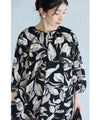 Stylish leaf pattern long dress