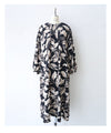 Stylish leaf pattern long dress