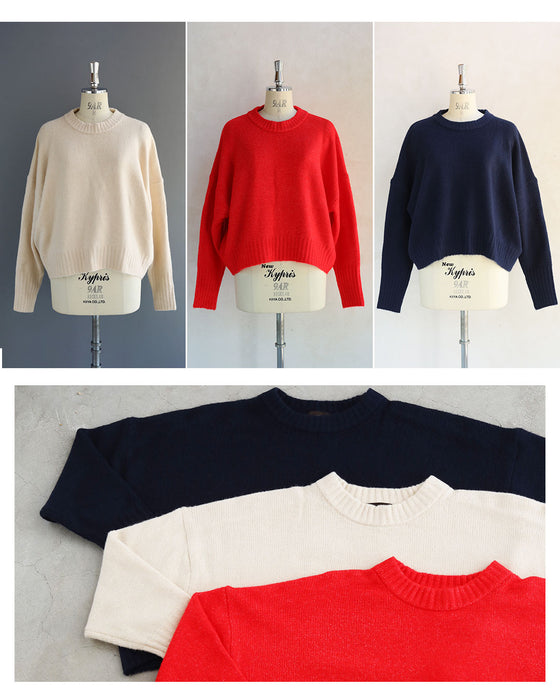 【予約商品】触ればやみつきふわもち ショート丈ニット