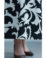 Elegant ivy pattern straight skirt with back slit