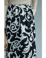 Elegant ivy pattern straight skirt with back slit